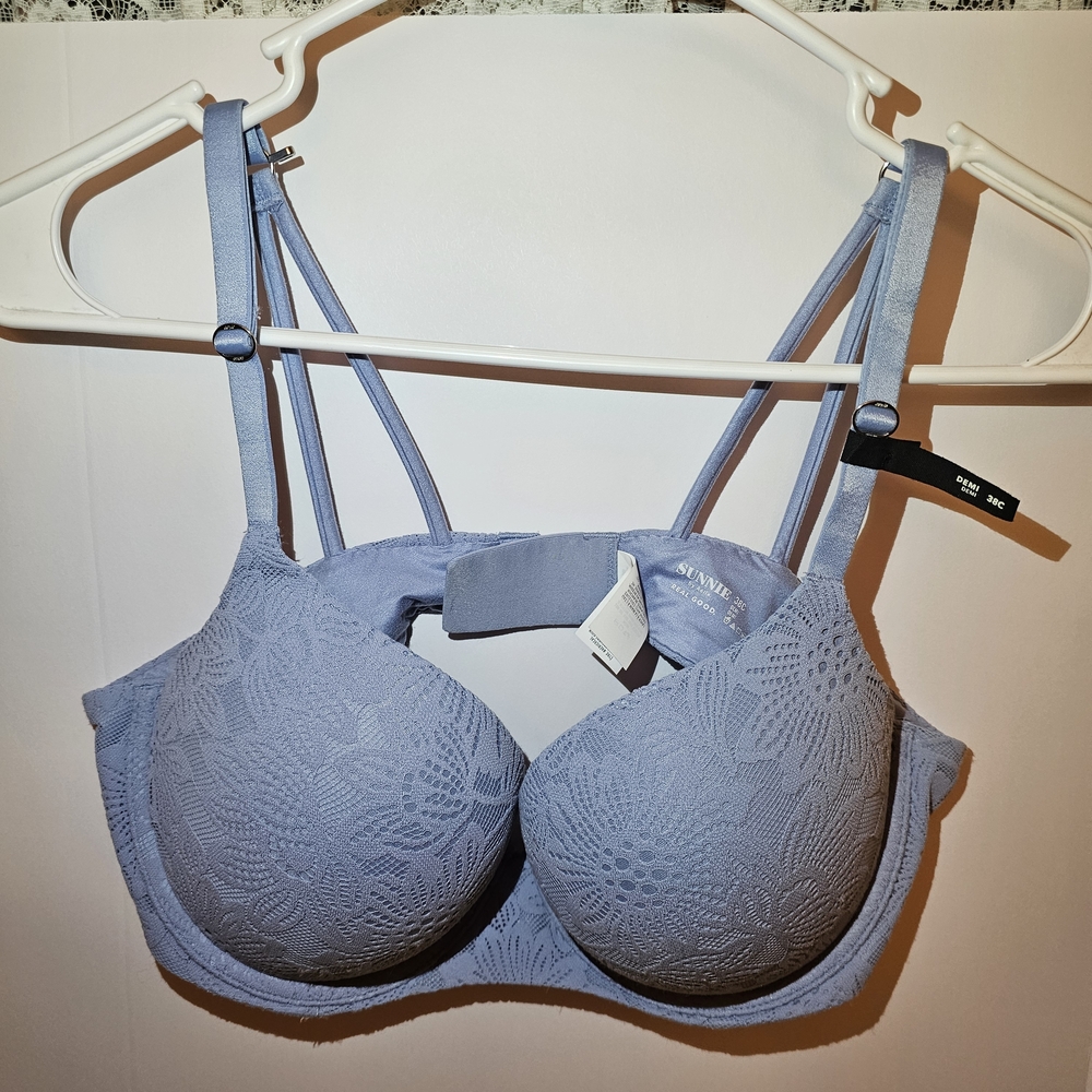 Aerie Lace Underwire Bra in Soft Blue